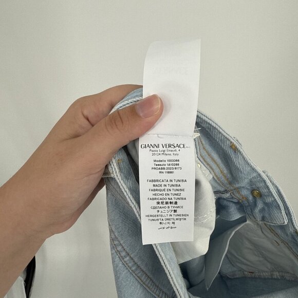 Versace Women's Denim with Heritage Print Jeans Size 28 US 1003366 NWT - Picture 11 of 11